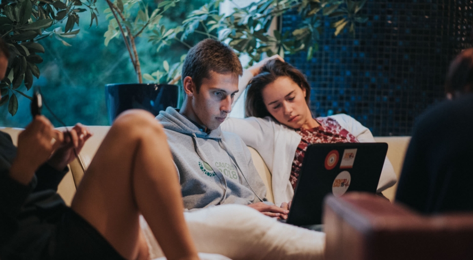 velickovic works on laptop